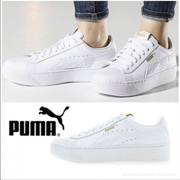 puma vikky platform women's leather shoes